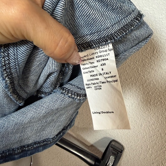 Michael Kors Denim A-Line Midi Skirt 8 Made in Italy 100% Cotton - Picture 7 of 9